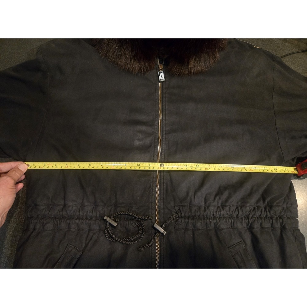 Vintage Skea Paris Vail Black Faux Suede Fur Trim Ski Jacket Coat Womens 10 USA - Picture 4 of 16